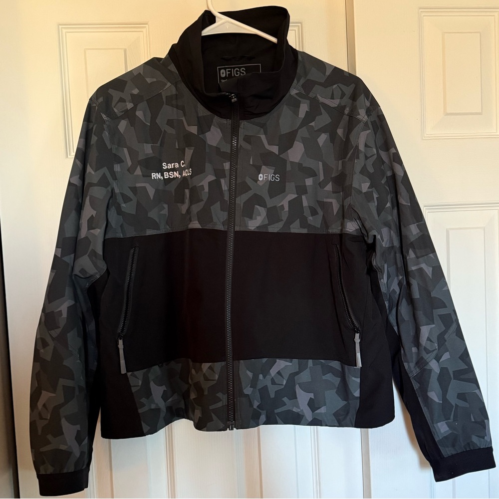 Figs Black and Gray Camouflage Jacket